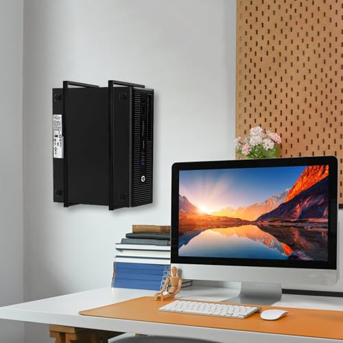 14.6"x 4" SFF PC Under Desk/Wall Mount Compatible with Dell OptiPlex SFF 9020 7060 7050 7040 5050 3050 Small Form Factor Desktop Computer with Anti Scratch Sponge