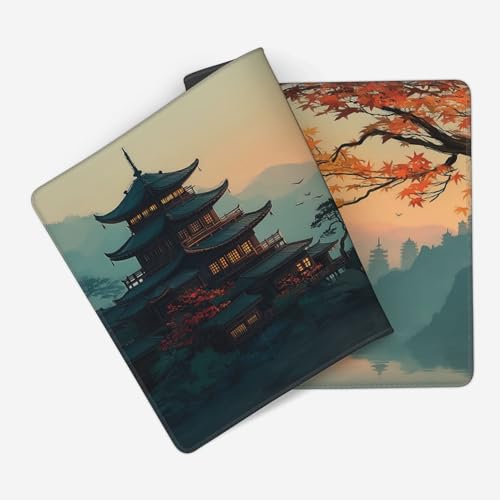 Large Japanese Ancient Building Landscape Design, Mouse Pad, XXL Extended Gaming Keyboard Mat,Waterproof Anti-Slip Rubber Base, Laptop Desk Protector 35.4 x 15.7 Inches - color: Chinese Style Ancient Building