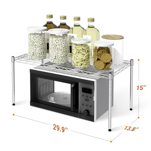 Simple Deluxe Heavy Duty 1-Shelf Shelving, Adjustable Storage Units, Steel Organizer Wire Rack, 29.92" W x 13.78" D x 14.96" H, Chrome,2-Pack - size: 1-Tier Wider, 29.92"W x 13.78"D x 14.96"H, style: 2 Pack