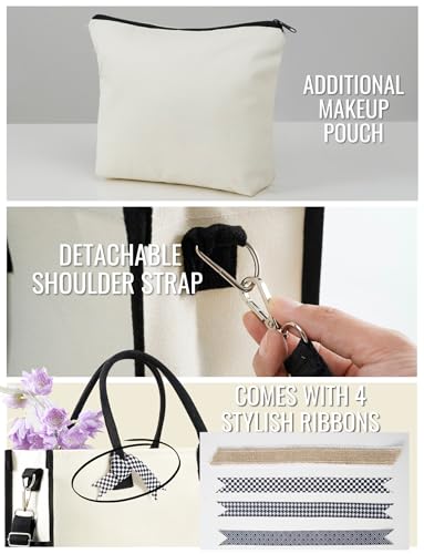 InnoBeta Gamer Gifts for Women & Gamer Girls, Canvas Tote Bag on Christmas or Birthday, Tote with Top Zipper Closure and Shoulder Strap