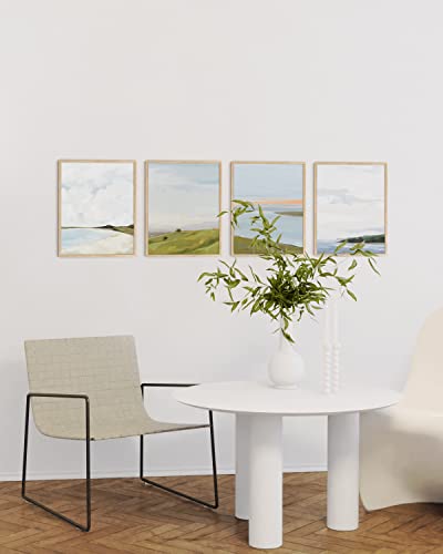 HAUS AND HUES Landscape Wall Art - Set of 6 Nature Poster, Oil Painting Art, Scenic Wall Poster, Country Side Wall Art, Farmhouse Wall Prints, Mountain Wall Art (Beige Frame, 11x14) - color: Oil Painting, size: 11x14, style: Beige Framed