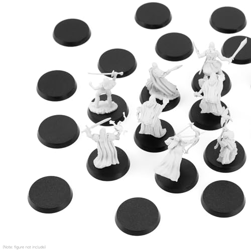 SIXPOINTS 100 Pieces Acrylic Miniature Bases,32mm/1.26 inch Round Model Bases 4mm/0.16inch Thick Circular Figure Display Stands Compatible with Gaming Miniatures or Wargames Role Playing Board Game Figure Toy(100PCS-32mm-black round) - color: 100PCS-32mm-