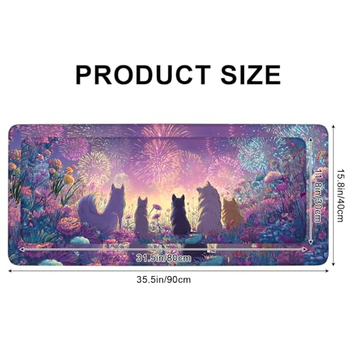 Mouse Pad, Large Anti-Slip with Stitched Edges Desk Mat Desktop Laptop Computer Desk Keyboard Mat,Table Protector Blotter Mat (Dog, 31.5" x 11.8")