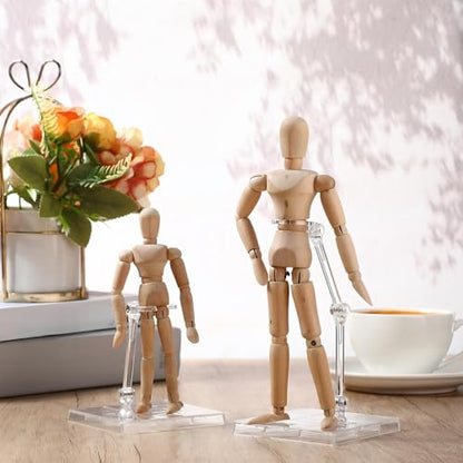 Wonderjune 24 Pack Action Figure Stand Model Support Stand Clear Doll Base Assembly Action Figure Display Holder Base with Screwdriver Compatible HG/RG 1/144 Toy, Transparent(6.3 Inches) - size: 6.3 Inches