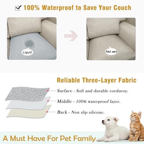 Couch Arm Covers, Waterproof Armrest Cover for Sofa, Loveseat, Armchair, Non-Slip Recliner Arm Cover, Sofa Arm Covers, Headrest Cover, Arm Chair Covers Set of 2 (Silver, 26"×26") - color: Silver, size: 26" x 26" - 2 pcs