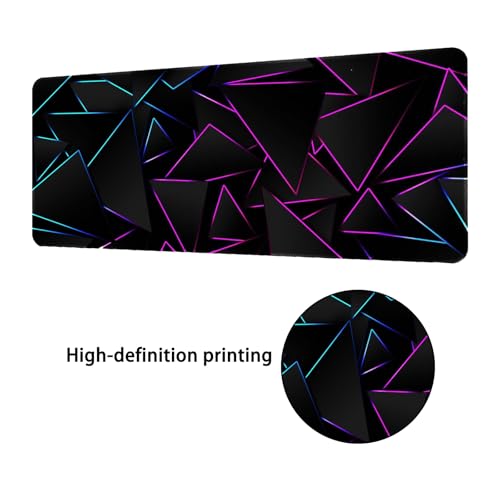 Modern Geometric Mouse Pad 27.5x11.8 Inth with Vibrant Linesh and Geometric Design, Multi-Functional Desk Mat for Office and Gaming