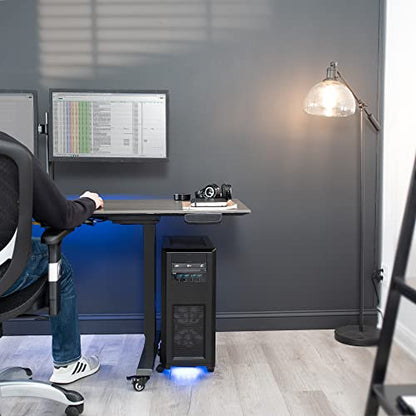 VIVO Large Computer Tower Desktop ATX-Case, CPU Steel Rolling Stand, 7.8 to 14 inch Wide Adjustable Mobile Cart Holder with Locking Caster Wheels, Gaming PC Holder, Black, CART-PC01L - style: Full Tower Cart
