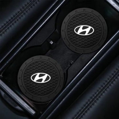 2PCS Car Cup Holder Coasters,Non-Slip Car Coasters for Hyundai Santa Fe Palisade Kona Elantra Drink Holder Compatible with ，Vehicle Inner Accessories for Cup Insert Mat,Silicone - color: Bd-xd