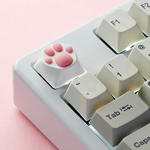 SYA ZOMOPLUS Cute Keycaps,Novelty Cat-Claws Keycap 3D Model OEM Profile Keyboard Keycaps Squishy-Paws Custom Key Caps for Cherry MX Switches Mechanical Gaming Keyboard Catpaw Keycap(WhitePink1pcs) - color: WhitePink-1pcs