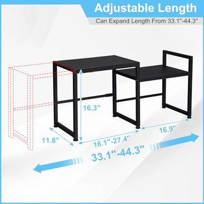 44.3 Inches Expandable Metal Storage Shelves,150LBS Heavy Duty Shelving Units and Storage For Appliance,Adjustable Utility Organization and Storage Shelf Rack For Kitchen Cabinet Closet Garage Pantry - size: 1 Tier：11.8"D x 44.3 "W x 16.3"H