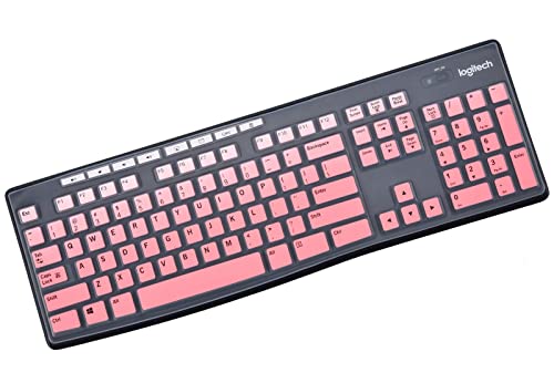 Keyboard Cover for Logitech MK370 MK295 MK270 K270 Keyboard, Logitech MK370 MK270 K270 Keyboard Skin Protector - Gradual Pink - color: Gradual Pink