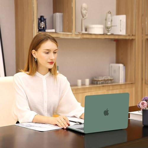 MOSISO Compatible with MacBook Air 13 inch Case M1 2021 2020 2019 2018 Release A2337 A2179 A1932 Touch ID, Plastic Hard Shell Cover&Keyboard Cover for MacBook Air 13.3 inch Case M1, Midnight Green - color: Midnight Green