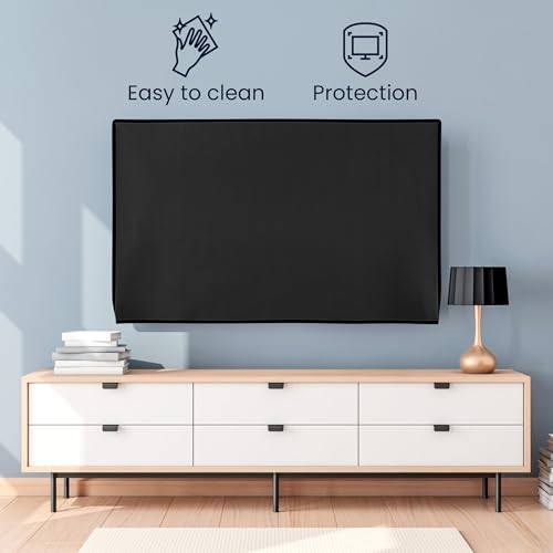 kwmobile Indoor 49-50" TV Cover – Television Dust Cover Screen Protector – TV Screen Dust Protection – Synthetic Fabric Black - color: black, size: 49-50" TV