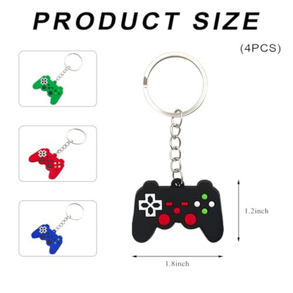 4PCS Video Game Controller Keychains, Mini Games Handle Keychain Pendant Favors, Games Controller Handle Key Ring Gift Charm for Women Men - color: 4pcs