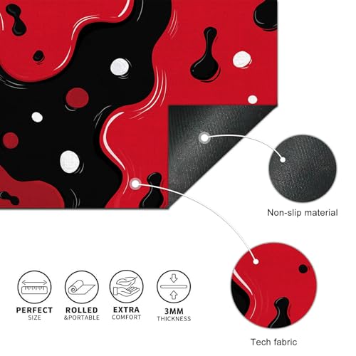 HOMETITUTE XL Mouse Pad Gaming Mousepad Abstract Red Black White Design 31.5x11.8 Inch Non-Slip Keyboard Desktop Protector Mat Diatomite Large Mouse Pad for Home and Office Desk Accessories - color: Abstract Red Black White Design