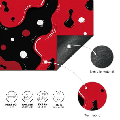 HOMETITUTE XL Mouse Pad Gaming Mousepad Abstract Red Black White Design 31.5x11.8 Inch Non-Slip Keyboard Desktop Protector Mat Diatomite Large Mouse Pad for Home and Office Desk Accessories - color: Abstract Red Black White Design