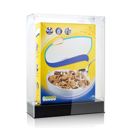 Cereal Box Display Case, 10.6 x 4 x 13.7 Clear Acrylic Display Box Memorabilia Display Case & Storage Sports