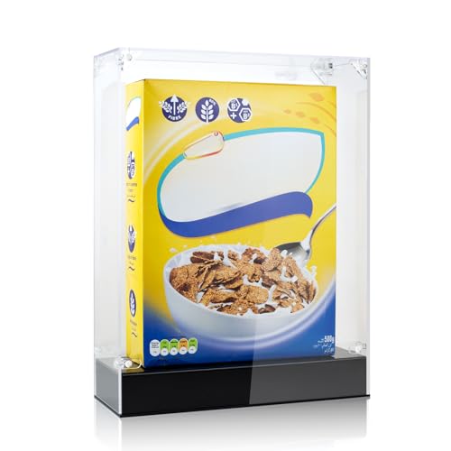 Cereal Box Display Case, 10.6 x 4 x 13.7 Clear Acrylic Display Box Memorabilia Display Case & Storage Sports