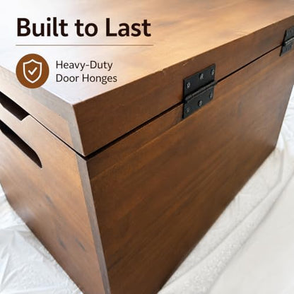 Hope Chest for Family Keepsake & Memory Storage, Fully Assembled, Walnut - color: Keepsake Chest - Walnut