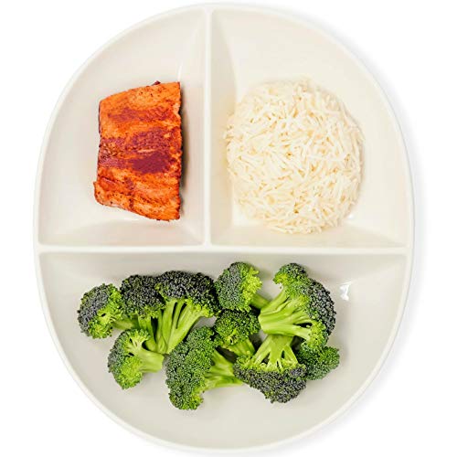 Uba Portion Control Plate (PORCELAIN) for Adults for Healthy Diet (White, 1)