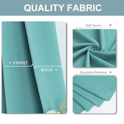 ChrisDowa Blackout Curtains for Bedroom and Living Room 50 Inches Long | 2 Panels Set, Thermal Insulated, Light Blocking, Room Darkening, Grommet, Window Treatment Drapes, Aqua, 29 x 50 Inch - color: Aqua, size: 29"W x 50"L (Pack of 2)