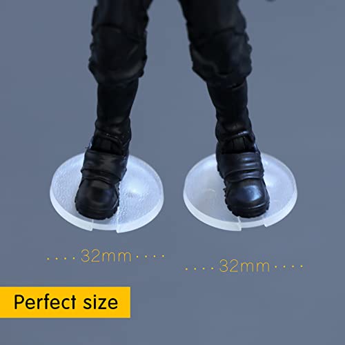 6inch Action Figure Display Stand with Peg, Clear Figuras Toy Organizer Support Stands Base Holder Accessories, Round, 28Pack - color: 28PACK Transparent(Round)