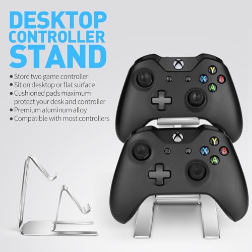 Controller Holder – 2 Tier Universal Aluminum Display Stand Accessories PC Gaming Desk Decor Stuff Gamer Gifts for Xbox Series X S, Elite 2, PS5, PS4, PS3, Switch Pro and Almost All Controller - size: 1 Pack