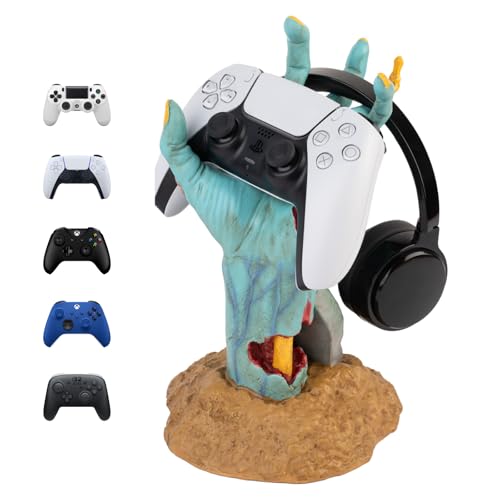Grupo Erik Gaming Controller Holder One More Life | Controller Holder Figure | Headphone Stand & Controller | Gaming Accessories for Desk | Gamer Gifts | Halloween Decorations - color: Zombie