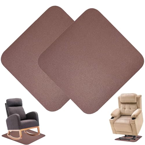 Recliner Pads for Hardwood Floors, Under Recliner Mat Floor Protectors Furniture Pads to Keep Furniture from Sliding Swivel Chairs Recliner mats for Hardwood Floors Non Slip Furniture Pads - size: Sq-Brown-2Pcs-30"x30"