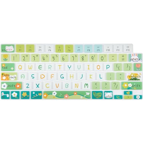 Cute Silicone Keyboard Cover for 2021-2024 MacBook Air 13.6" 15" A2941 A3114 A2681 A3113, MacBook Pro 14" 16" A2442 A2779 A2918 A2992 A2485 A2780 A2991 A3112 A3401 A3406 M4 M3 M2 M1 Max, Cute Flowers - color: Cute Flowers