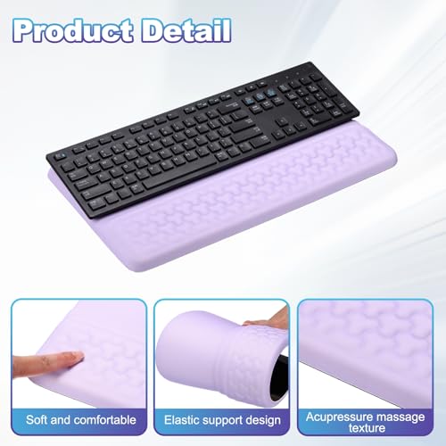 PATIKIL Computer Keyboard Stand with Wrist Rest, Computer Wrist Support Pad, Keyboard Stand Riser Holder Pad for Office Desk Gaming Home, Purple - color: Purple