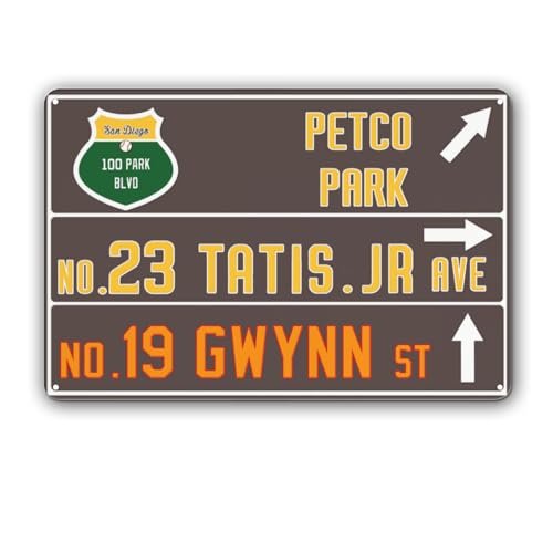 12” x 8” Padre Wall Decor Art Poster, San diego Baseball Metal Tin Sign, Padre Gifts for Boys Men Home Room Decor - color: team 10