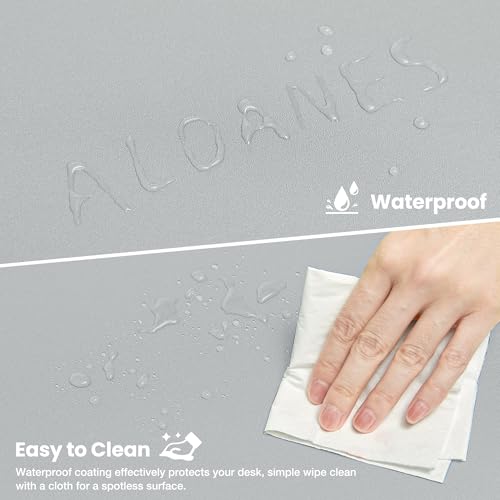 ALOANES Waterproof Gaming Mousepad Large Mouse Mat Non-Slip Rubber Base | Desk pad Keyboard Desk Mat for Computer, Office Home, Gray Mat Large(27.6"x11.8"x0.12") - color: 00- Gray, size: 27.6L x 11.8W inches