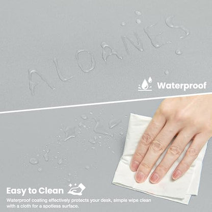 ALOANES Waterproof Mouse Pad with Durable Stitched Edge, Gaming Keyboard, Non-Slip Rubber Base Mouse Mat, Extended Desk pad for Gamer, Office& Home, Gray Mousepad Large(27.6"x11.8"x0.12") - color: 00- Gray, size: Large(27.6" x11.8")