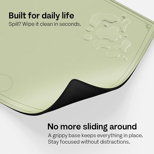 Pixio Mouse Pads - 36 x 16 inch XXL Caligraphy Green Multifunctional Large Desk Mats for Gaming, Office, Desktop Anti-Slip Waterproof Washable Computer Mouse Mat - color: Green Caligraphy