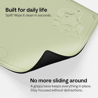 Pixio Mouse Pads - 36 x 16 inch XXL Caligraphy Green Multifunctional Large Desk Mats for Gaming, Office, Desktop Anti-Slip Waterproof Washable Computer Mouse Mat - color: Green Caligraphy