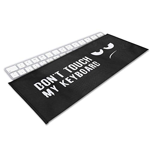 kwmobile Keyboard Cover Compatible with Universal Keyboard (L) - Dust Cover PC Keyboard Fabric Case - Don't Touch My Keyboard