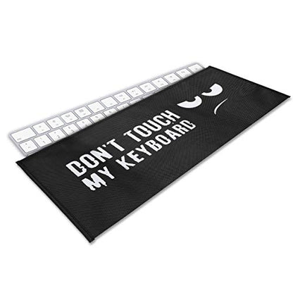 kwmobile Keyboard Cover Compatible with Universal Keyboard (L) - Dust Cover PC Keyboard Fabric Case - Don't Touch My Keyboard