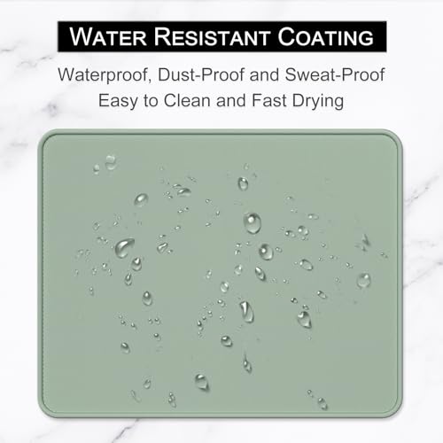 Hsurbtra Mouse Pad, Premium-Textured Square Mousepad 10.2 x 8.3 Inch, Stitched Edge Anti-Slip Waterproof Rubber Pretty Cute Computer Mat for Office Gaming Laptop Women Kids Bean Green - color: Bean Green, size: Square Mousepad (10.2" x 8.3")
