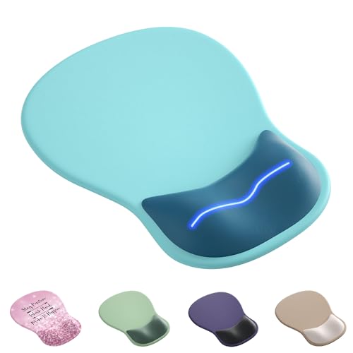Ergonomic Mouse Pad with Wrist Rest,Cute Gel Mousepad Wrist Support - Small Mini Portable for Travel Mouse Pads for Desk Laptop,Computer,Office & Home Decor (Teal) - color: O-Teal
