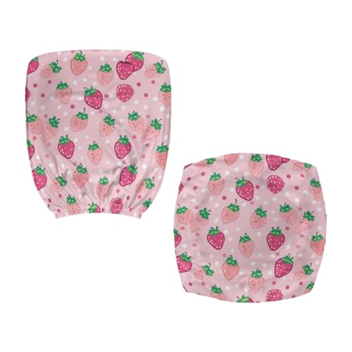 Strawberry Office Chair Cover Dust Proof Computer Chair Seat Cover 2 Piece Dorm Computer Rotating Chair Slipcover Chair Padded Cover Anti-Slip Desk Accessories Polka Dot - color: Strawberry 3