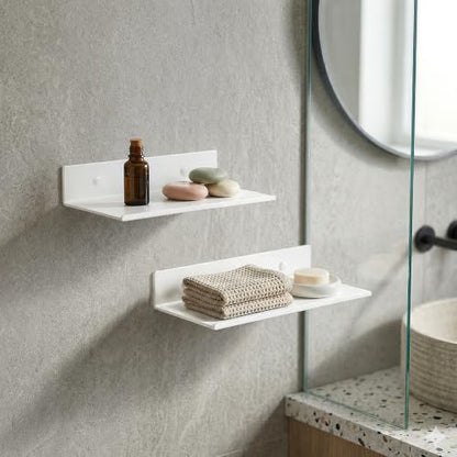 Z metnal Small Floating Shelves,Mini Display Shelf for Phone Ceiling, Slim Narrow Lack Wall Shelf, Aluminum, Wall Mounted, White, 8 inch, 2 Pack - color: White, size: 8 inch (2 Pack)