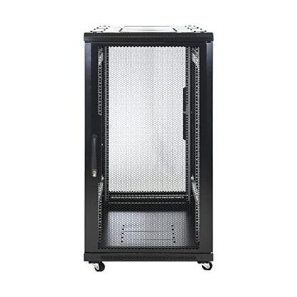 Aeons 22U Professional Network Server Rack Cabinet Enclosure 1000mm 39.5" Deep Computer Electronics Data Equipment Rack Vented Door Server-Depth Black (Pre-Assembled) - style: 22U-44"D-24"W [Vented]