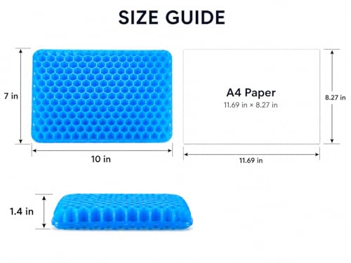 LYUANEC Gel Seat Cushion for Long Sitting - 10" x 7" x 1.4" (Mini) Gel Cushion for Kids, Pressure Relief Cushion for Chair - color: Mini Size Blue Gel