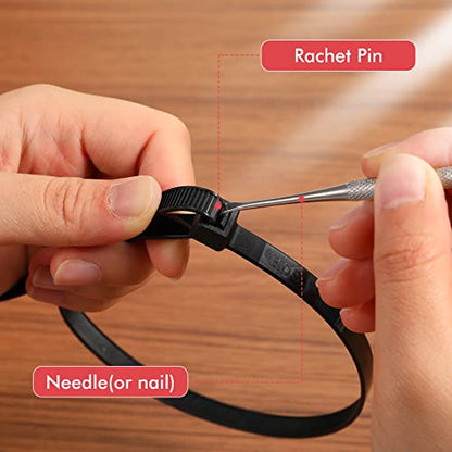 Shappy 60 Inch 50 Pcs Zip Ties Heavy Duty Strong Large Cable Wire Ties Zip Industrial Sturdy Wire, Awnings Tying Branches Bundling of Crops Fixed Water Pipes (Black) - color: Black, size: 60 inch