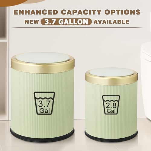Motion Sensor Bathroom Trash Can Touchless, 3.7 Gallon Modern Automatic Garbage Can with Lid,Diaper Trash Bin,Plastic Smart Dog Proof Trash Bin Suitable for Toilet, Bedroom, Office, Kitchen -Green - color: Green, size: 3.7 Gallon