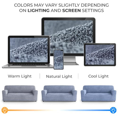 Premium Stretch Couch Covers for Sofa - Sofa Chair Cover Washable, Dogs & Pets Friendly - Elastic Polyester Loveseat Slipcovers - Non-Slip Love Seat Couch Covers - Blue (64"-85" Wide) - color: Blue, size: 64"-85" Wide