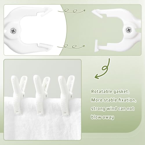 LemonRoad 16 Pcs 4" Clips for Balloon Arch White Heavy Duty 2" Opening Spring Clamps for Birthday Baby Shower Balloon Arch, Tablecloth Clip, Backdrop Stand for Wedding Photography Studio Decoration