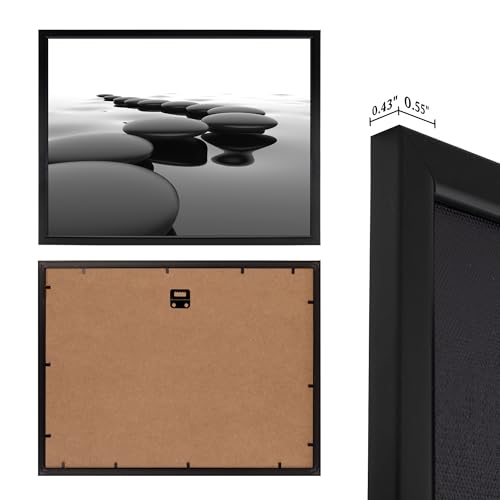 iKNOW FOTO 3pcs Black and White Zen Wall Art Stones in Water Canvas Prints with Black Frame for Bathroom Yoga Meditation Spa Living Room Bedroom Wall Decor Framed Ready to Hang 12x16 Inches