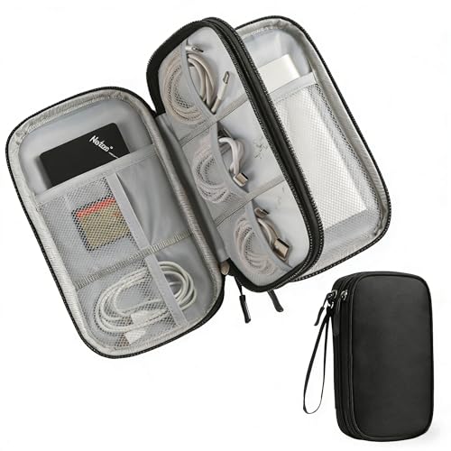 Travel Storage Box - Hard EVA Protective Cover for Mobile Power Bank, Charger, Cable, Phone and Accessories - Portable Storage Bag for Airplane, Business Travel, Home Furnishings